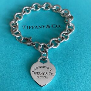 Tiffany&Co. Please Return To Heart Tag Bracelet 7.5"